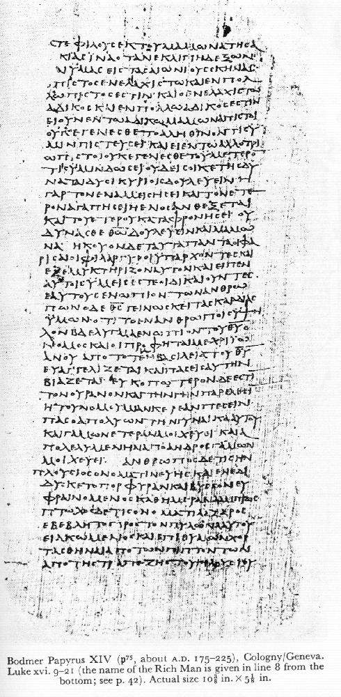 Bodmer Papyrus XIV Bodmer Papyrus XIV